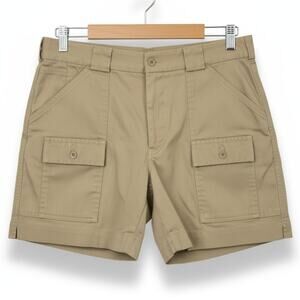 Sportif USA Womens 16 Vintage Safari Gorpcore Outdoor Utility Cargo Shorts Khaki